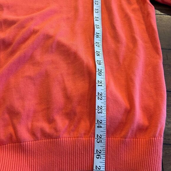 Vineyard Vines Men’s Orange Coral 100% Cotton Quarter Zip Sweater Size Large - Picture 7 of 8